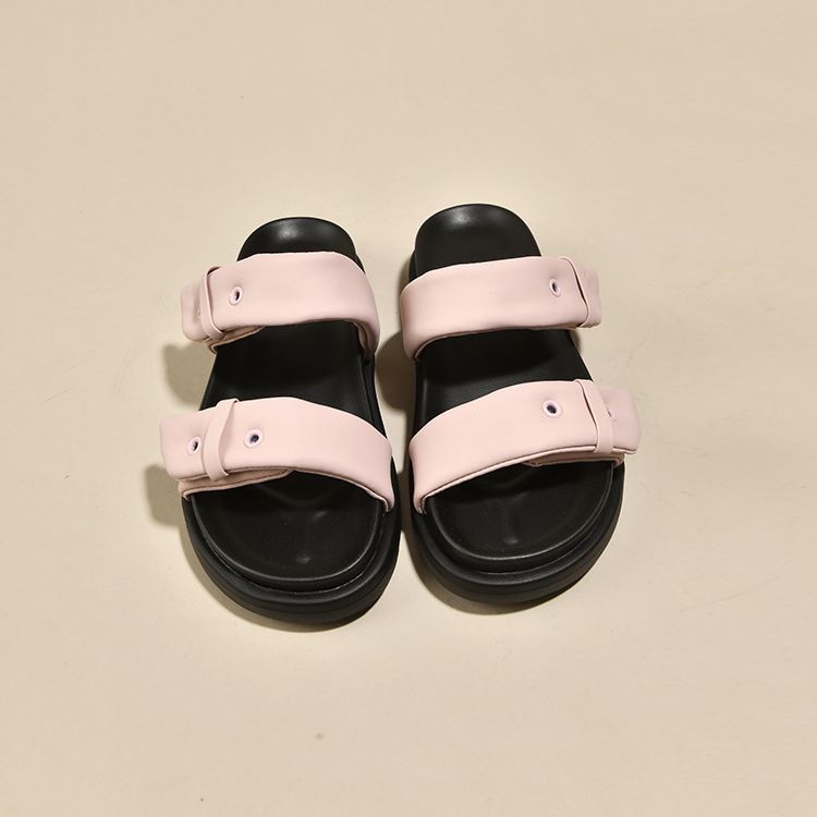 

2025 летние новые бежевые пляжные тапочки с толстой подошвой, женская летняя модная верхняя одежда, женские классные тапочки 40