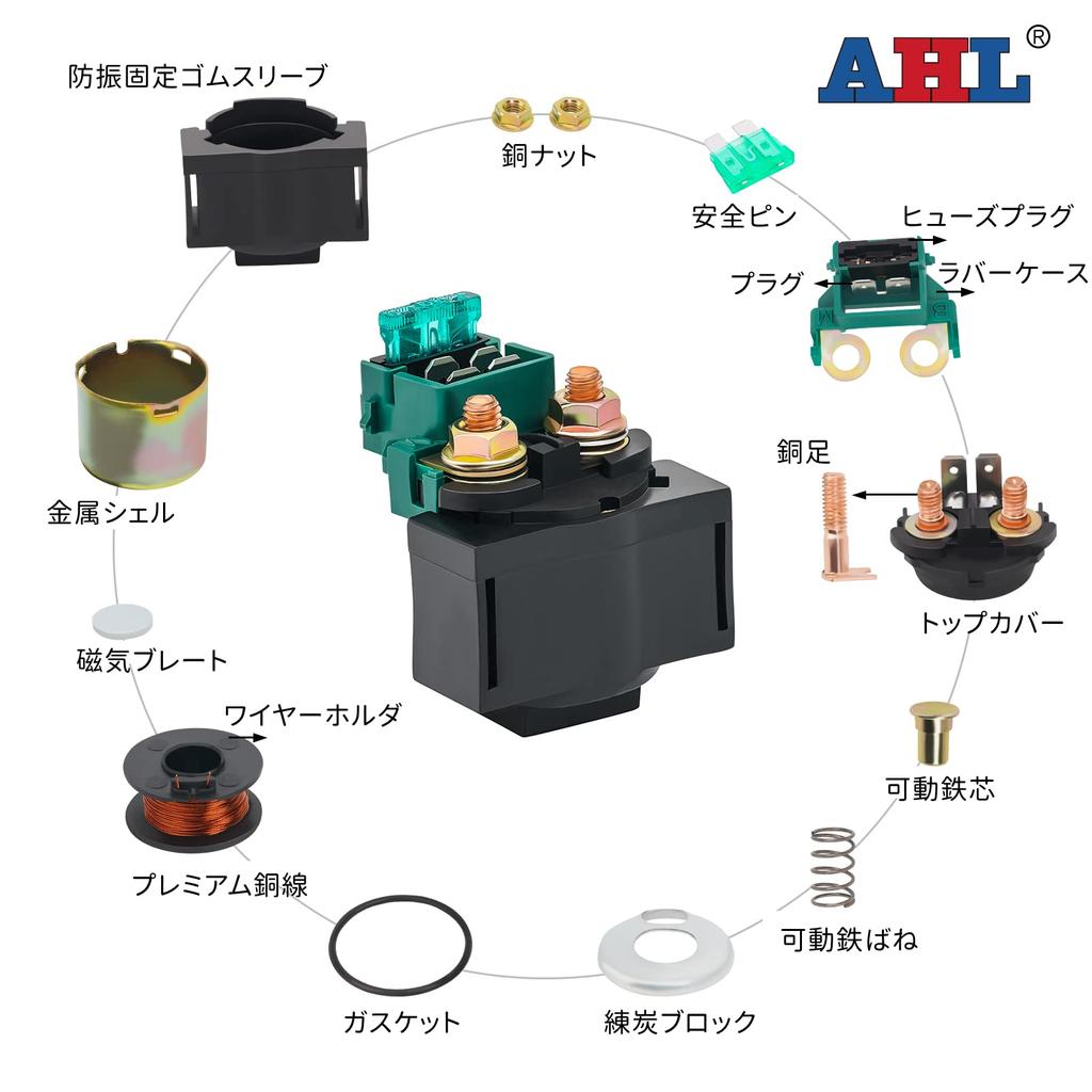 AHL Motorcycle Starter Relay Solenoid Honda VTR250 Interceptor 250 1988-1990/Steed 400 NV 400 1992-1997/CBX