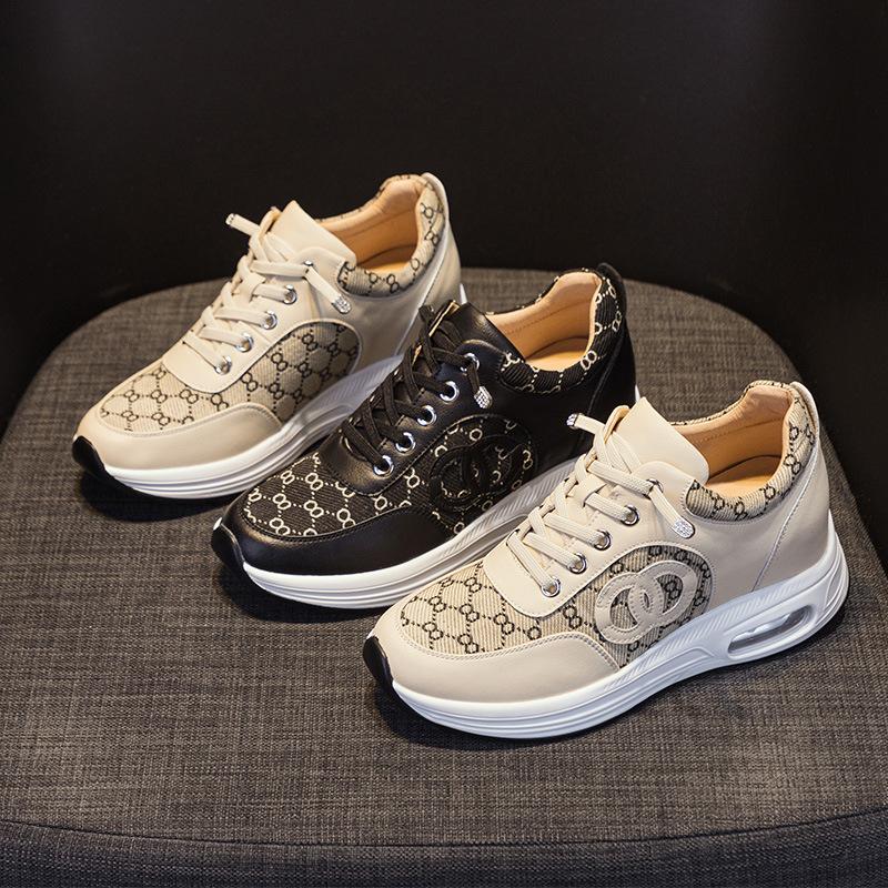 Inner heightening women's shoes spring new thick-soled breathable air cushion shoes women's shoes soft soles are not tiring