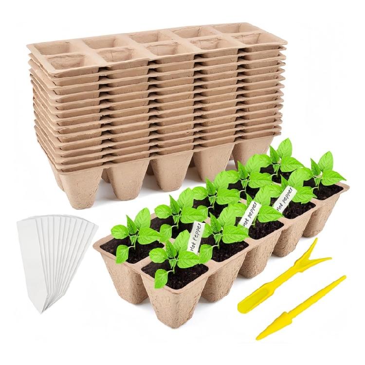 Durable 10 Holes Seedling Starter Tray Germination Peat Pot Suitable For Various Vegetables Plant In Garden Balcony Or Farm