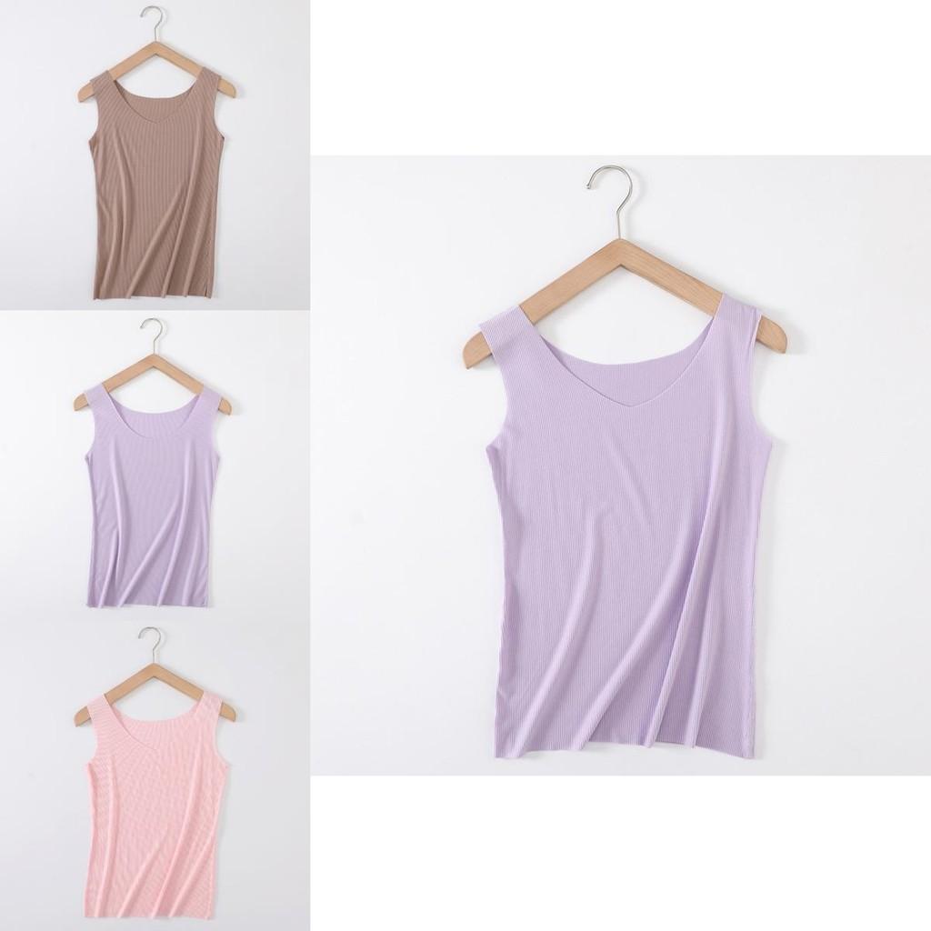 Women's Soft Seamless Ribbed Racer Back Stretch Tank Top For Yoga And Layering