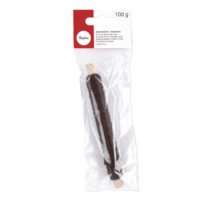 Fil floral 0,50 mm bobine en bois Marron foncé 100g