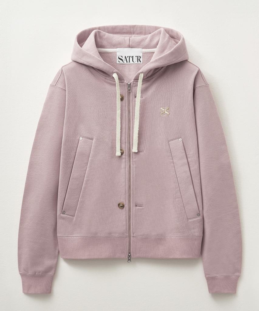 Satur Theo Cotton All Day Hoodie Zip-Up Vintage Rose (Type A)