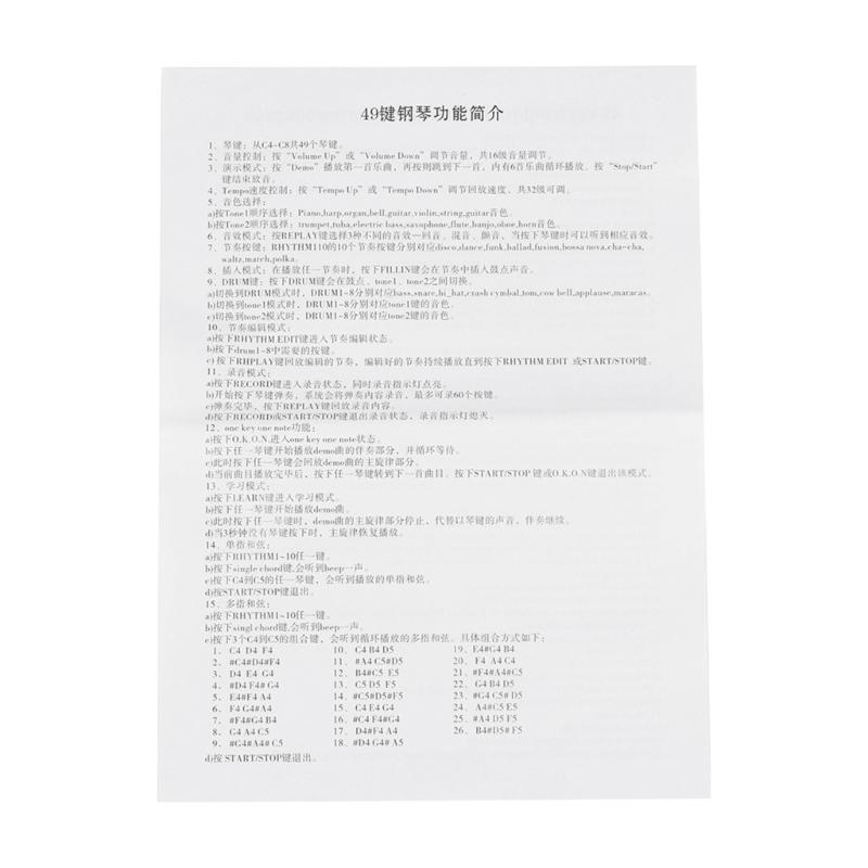 Multifunctional 49 Key Roll Up Piano Foldable Portable Electronic Piano Music Instrument for Beginner Kid Adult