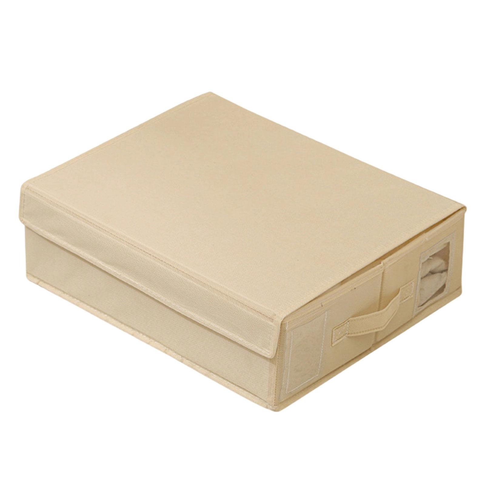 

Многоцелевой нетканый тканевый ящик для хранения постельных принадлежностей, портативный аксессуар для простыней и одеял со складной конструкцией бежевый