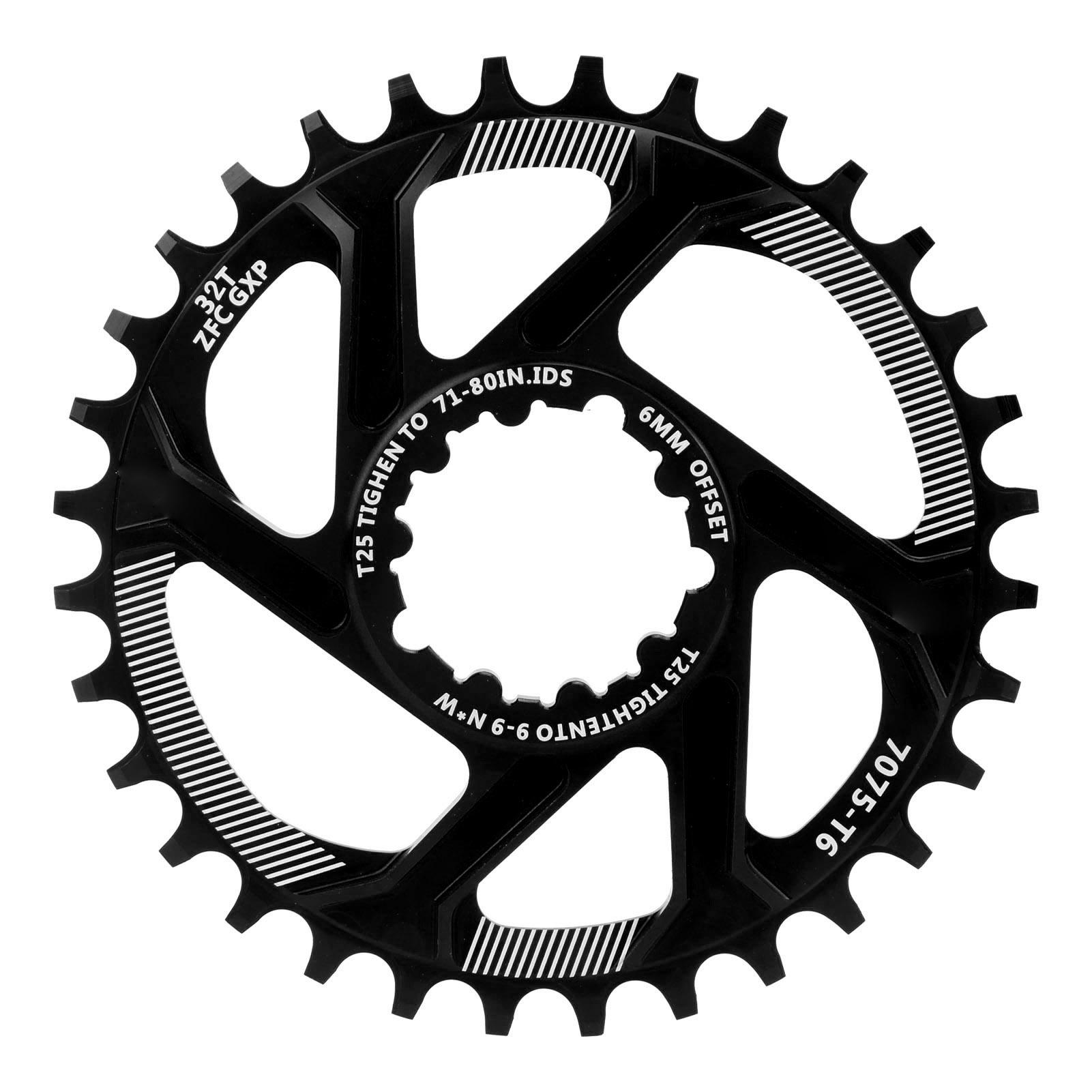 

Bike 32T Single Speed Chainring 6mm Offset Direct Mount Narrow Wide Aluminum Chainwheel for SARM