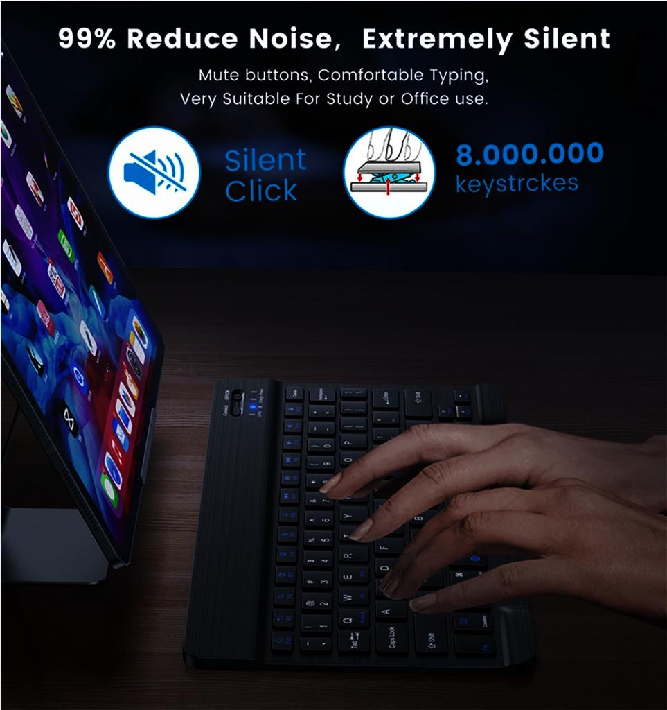 Russian Arabic Korean Spanish Portable 10 inch Wireless Keyboard and Mouse set For iPad Samsung Tablet Laptop Android IOS