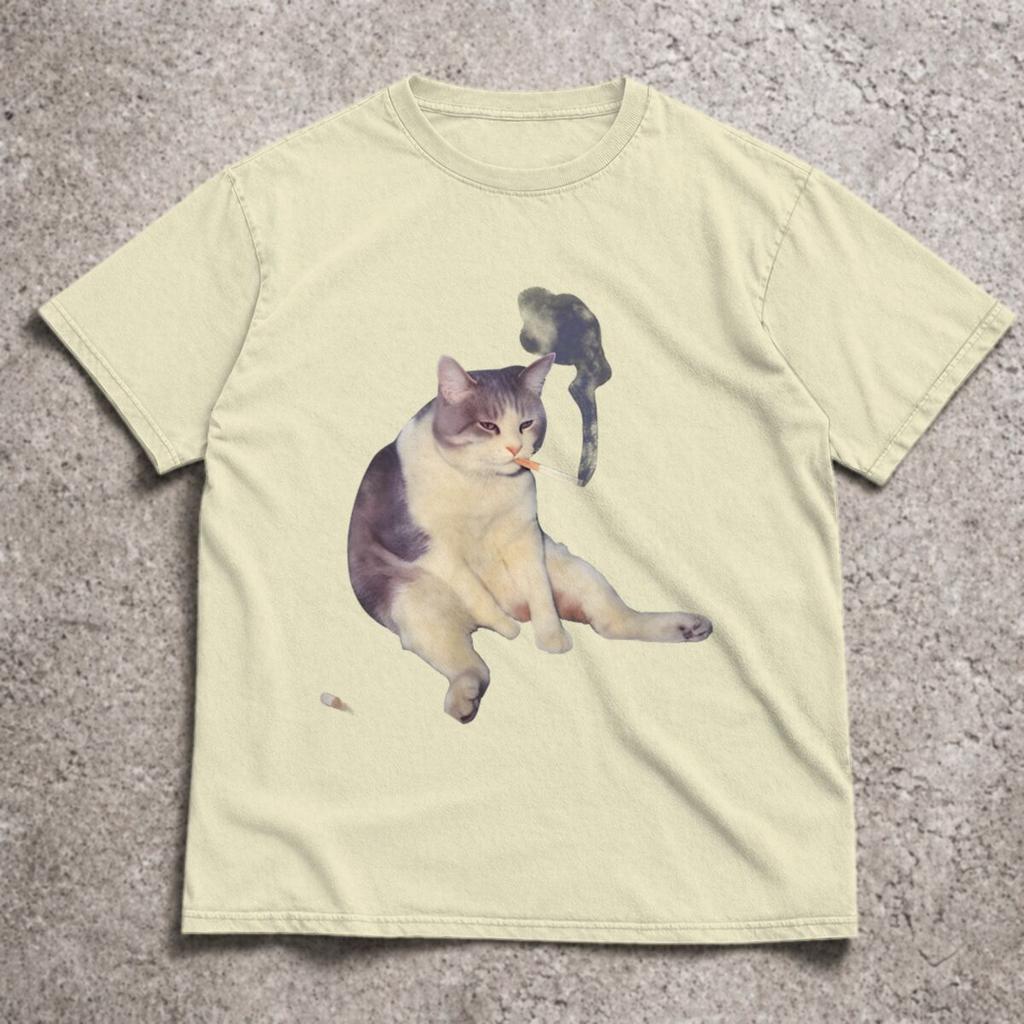 Cute Funny Cat Graphic Tee Top For Unisex Unisex 2026 Funny Cat Meme Short Sleeve Tee Unisexs Y2k Tshirt Casual Clothing