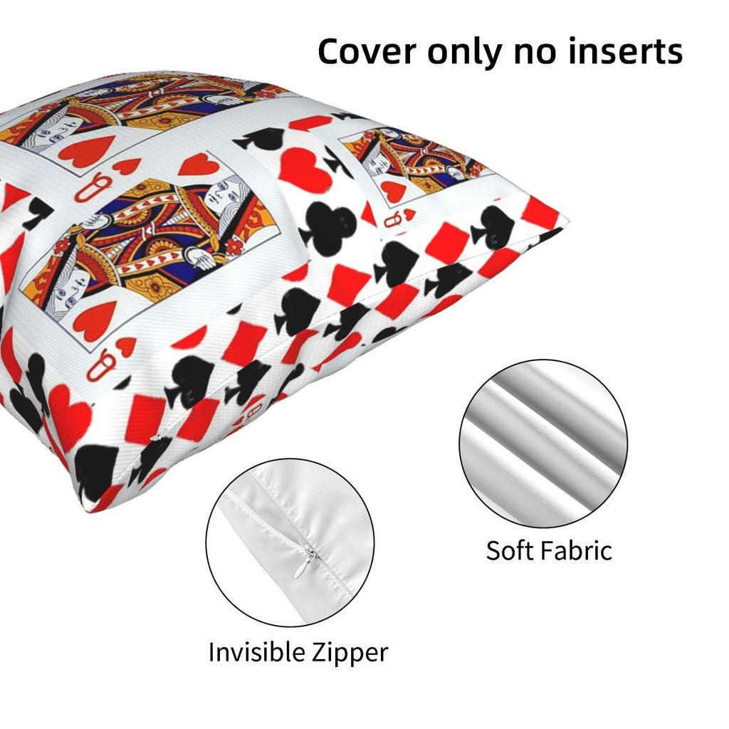 Queen Of Hearts Square Pillowcase Cushion Cover Pillow Case Throw Pillow Cover for Home Bedroom Car