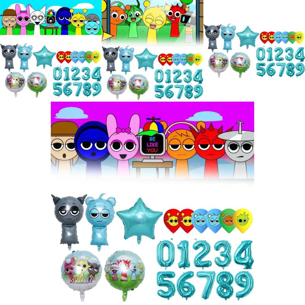 Cartoon Shape Sprunki Foil Balloons For Festive Events And Childrens Parties