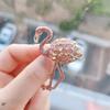 Elegant Flamingo Crystal Brooch: Cute Animal Pin for Coats or Jackets