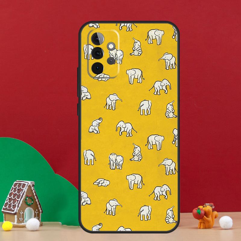 Cute Baby Elephant Case For Samsung Galaxy A54 A06 A16 A26 A36 A56 A53 A32 A52 A33 A13 A55 A35 A15 A14 A34 A17