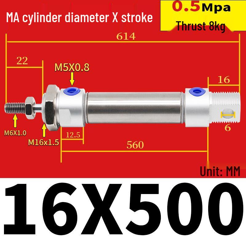 Corrosion Resistant Stainless Steel Pneumatic Cylinder 16-40mm/50-150mm