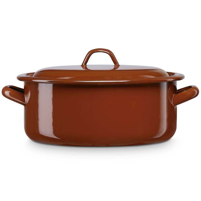 Faitout À Induction 16cm, Marmite 1,4 L Avec Couvercle Acier Émaillé Tous Feux Briebe Terra Marron 02076