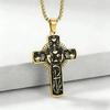 Personalized Stainless Steel Mens Womens Cross Necklace Vintage Religious Holy Spirit Eucharist Halo Grape Juice Cup Cross Penda