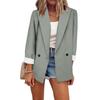 Women's Casual Lapel Open Front Cardigan Long Sleeve Work  Suit Jacket Coat