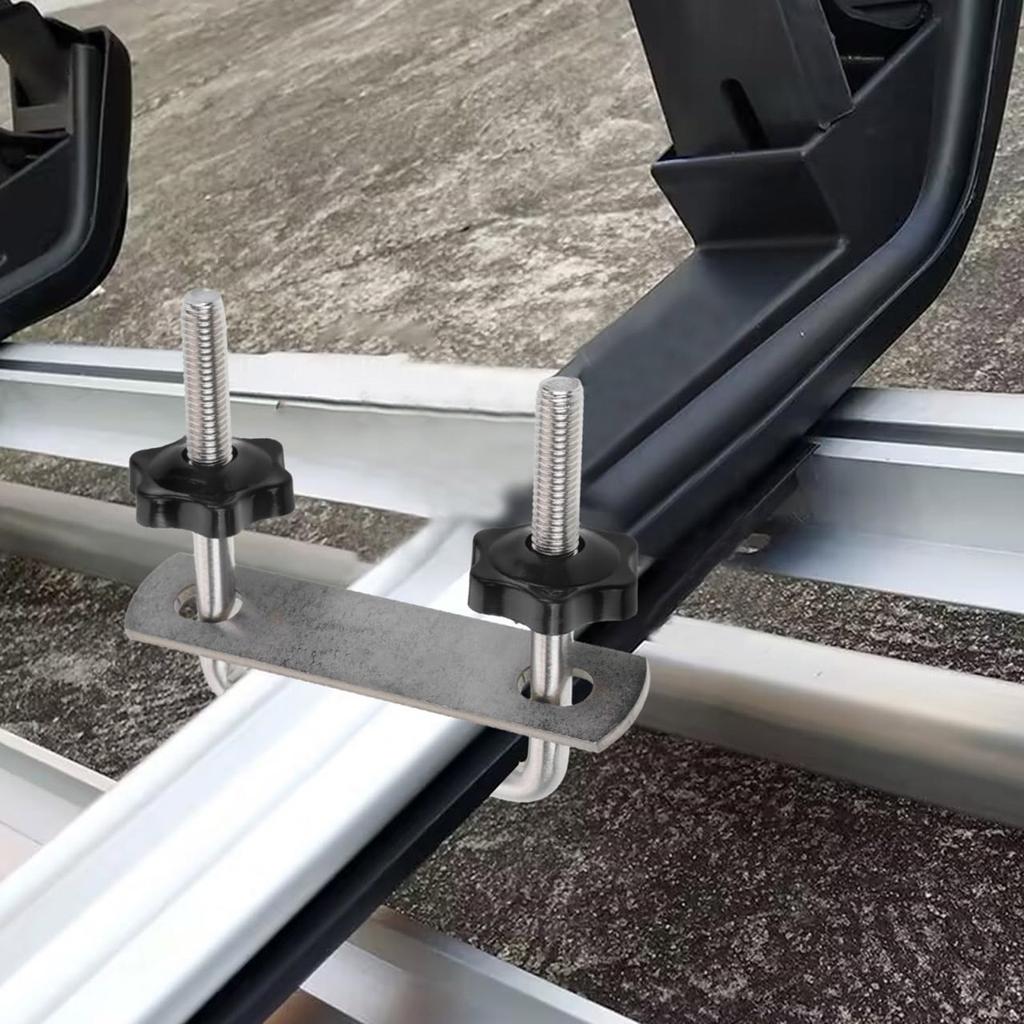 Reusable Vehicle Roof Rack Crossbar Clamp Support Heavy Duty Stainless Steel Tie Down for Camping Gear Luggage Security