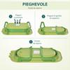 Baignoire Bébé Pliable, 0-3 Ans, Coussin Bleu, Pieds Antidérapants, 80x53.9x20.8 cm, Vert