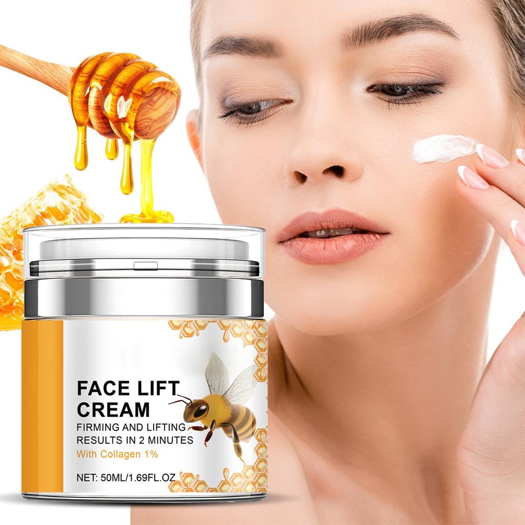 Bee Lifting Cream zieht schnell ein und fettet nicht. Schmilzt sofort und zieht sofort ein.