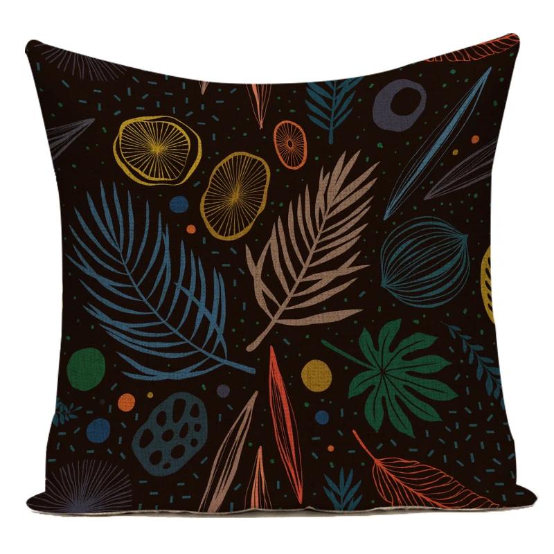 Decorative Throw Pillows Case Colorful 3D Plant Flowers Polyester Sofa Home Living Room Decoration Pillow Cushion Cover