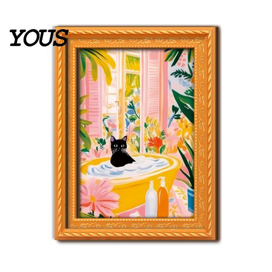Decorative Fridge Magnets for Photos Cute Cat Magnetic Magnet, Vintage Wooden Picture Frame, Fun Frames Office Whiteboards Scene Decor Metal Cabinets,