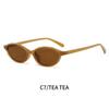 Retro Oval Frame Sunglasses Fashion Personalized Trendy Small Frame Sunglasses Punk Cat Eyes Sunshade Sun Protection Glasses