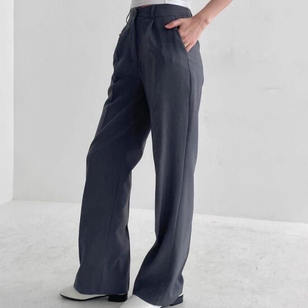 C S In The Room StretCh pIntuCk Straight Wide SlaCkS 3Color 5Size