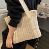 Summer New Hollow Commuter Weaving 2025 Large-capacity Straw Beach Korean Version Trendy Foreign Style Shoulder Armpit Bag