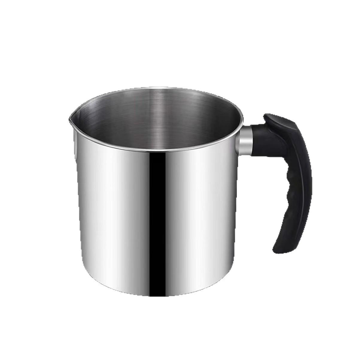 

Stainless Steel DIY Wax Melting & Coffee Latte Art Cup for Aromatherapy and Crafts 1.4 L Black Handle (410 Material)