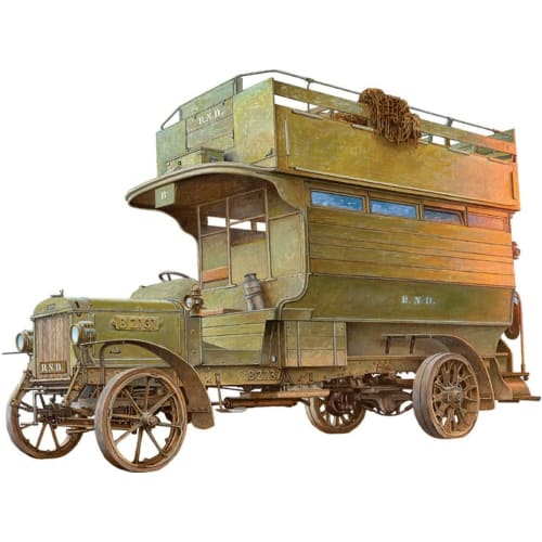 

Roden 1/72 Scale WW1 British Type B Double-Decker Bus Plastic Model Kit RE72732