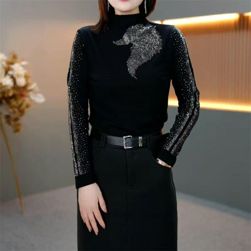 

New Women s Slimming High Neck Long Sleeve Top - Autumn/Winter Fashion XL