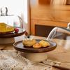 Round Wood Cake Stand Vintage High Feet Fruit Plate Tall Footed Display Stand  Kitchen Accessories
