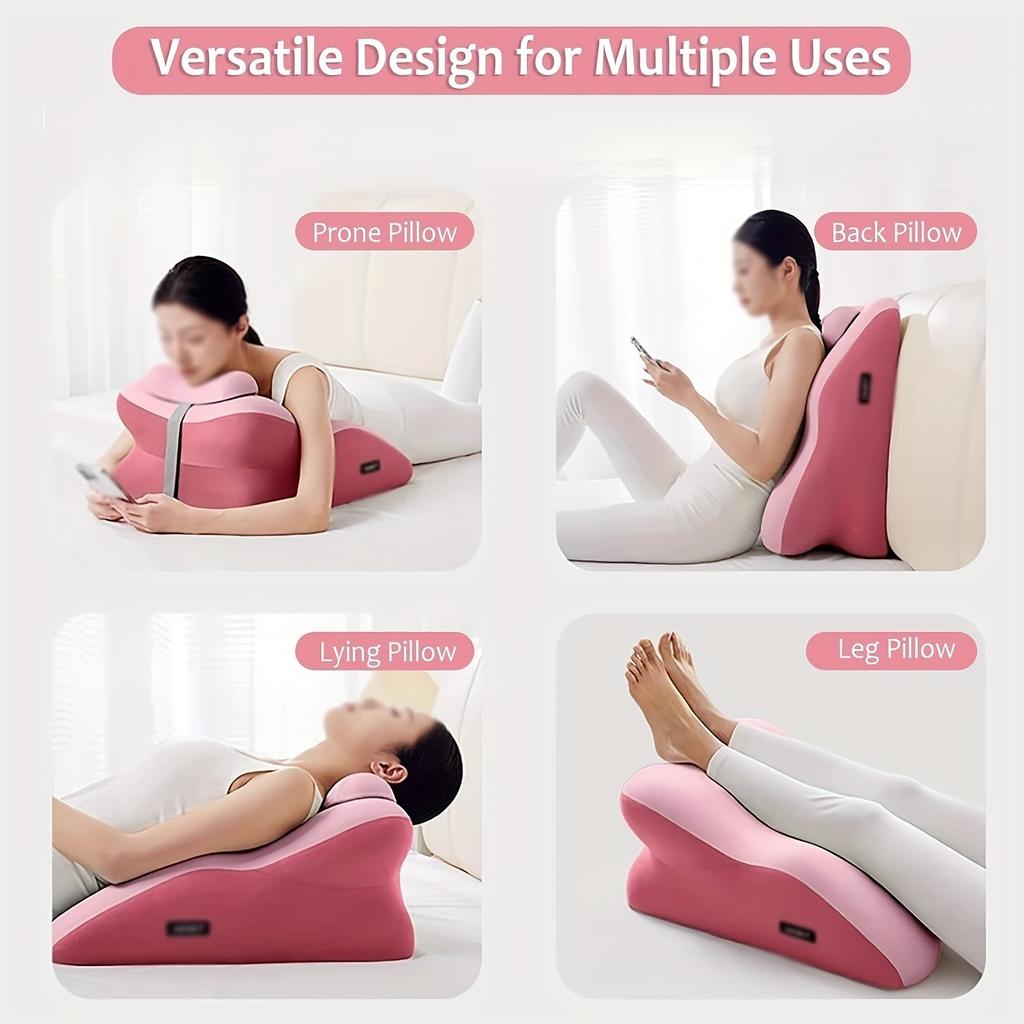 Cuscino Ergonomico per Supporto Cervicale, Cuscino da Letto con Federa Traspirante Rimovibile, Multifunzionale per Chi Dorme a Pancia in Giù e sulla Schiena, Allineamento Spinale