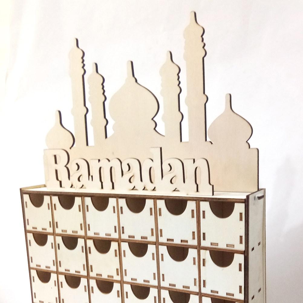 Eid Wooden Decoration Natural Wood High Strength Drawer Countdown Calendar Ramadan Mubarak Home Decor Unique Eid Centerpiece
