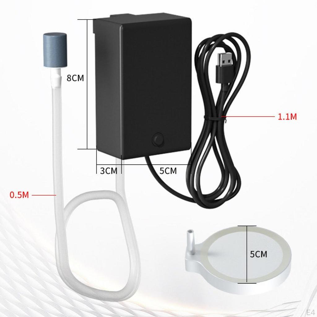 Aquarium Air Pump with USB Connection, Efficient Fan for Oxygenation, Portable Aerator Quiet ,
