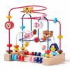 Holzperlen-Labyrinth-Spielzeug für Kleinkinder, Montessori Lern-Abakus-Perlenspielzeug für 6M-3J, Aktivitätszentrum zur Entwicklung der Feinmotorik