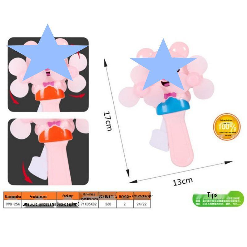 Cartoon Hand-Crank Fan: Graduation Gift for Kids