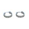 S925 Sterling Silver Twisted Circle Chain Earrings - Unisex High-End Luxury Design