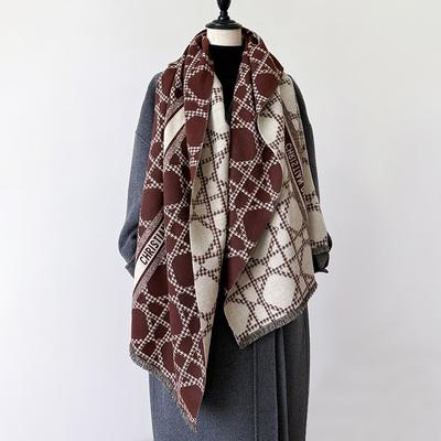 Geometrische lijnen, eenvoudige stijl, dubbelzijdige imitatie kasjmier sjaal, winter high-end temperament, dames warme sjaal