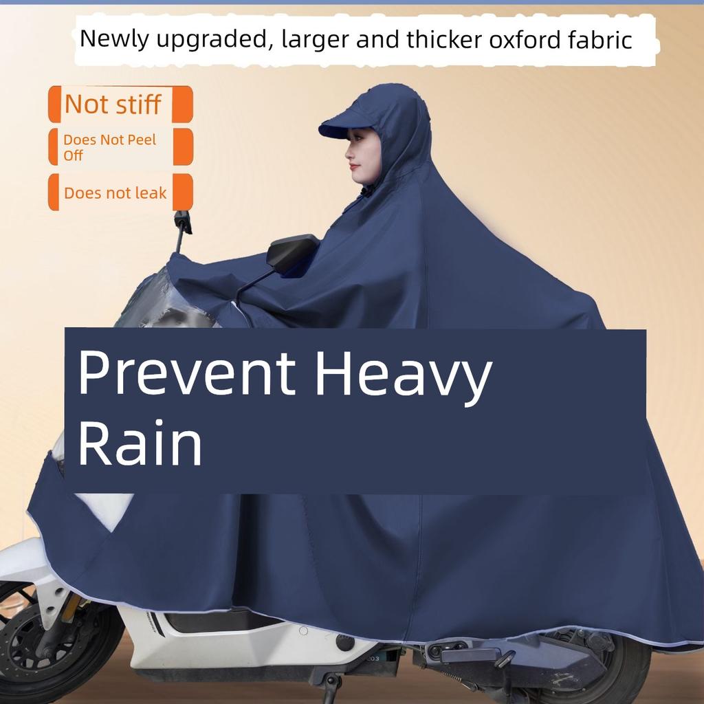 Authentic Raincoat for Electric Vehicles and Motorcycles, Rain Poncho, Storm-Proof, Enlarged and Thickened, Soft Fabric for Riding Electric Bikes