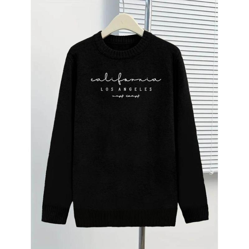 

Men s Crew Neck Sweater, Vintage Wash Solid Color, Soft Cotton, Casual Daily & Weekend Wear XXL