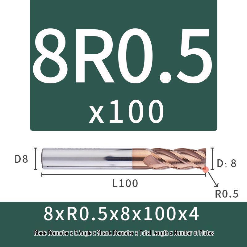 55-Degree Carbide Bull Nose End Mill with Wear-Resistant Coating for CNC Routers