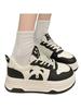Fashion Black Khaki Chunky Sneaker Women Sport Shoes Platform Trainers  Breathable Casual Sports Cute Panda Sneaker Walking Shoes
