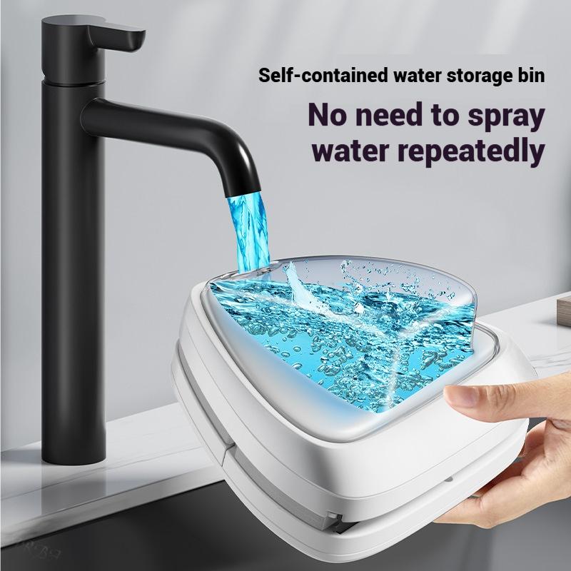 1pc Double-sided Water Storage Glass Wipers Housekeeping Double-layer Glass Wipers Household High-rise Magnetic Glass Wipers