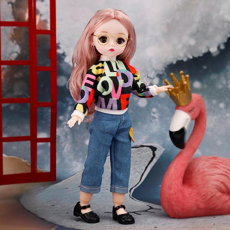 30 CM Mini Mobile 23 Bambole Snodate Ragazze Giocattolo 3D Grandi Occhi BJD Principessa Abiti Completi Collezione di Abiti Per Bambini Regalo bambola