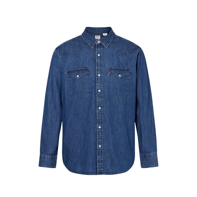 Мужская классическая свободная джинсовая рубашка Levi s S