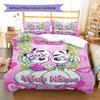 Diddl Custom Name Pattern Bedding,Quilt Set Quilt Cover Pillowcase Home Birthday Gift(1 * Duvet Cover + 2 * Pillowcase, Without Core)