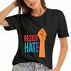 Resist Hate Wounisex Cotton T Shirt, Premium Cotton Graphic Tee, Durable, Casual Fashion, Resist Hate Fist Illustration, Stand Against Discrimination,