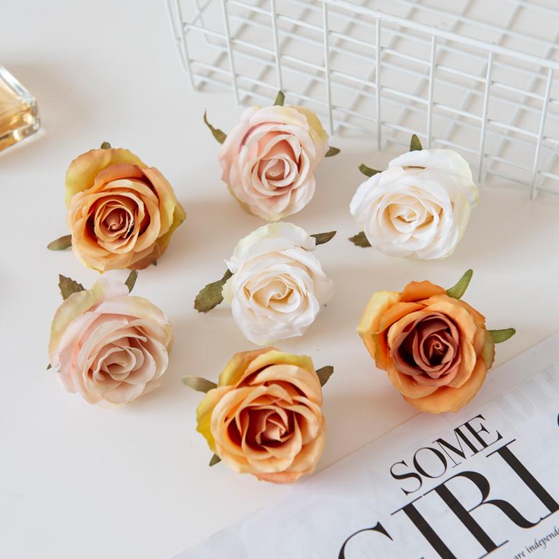 5/10Pcs Artificial Flowers Wall Silk Roses Cheap Diy Gifts Box Valentine's Day Present Home Decor Christmas Wedding Decorative