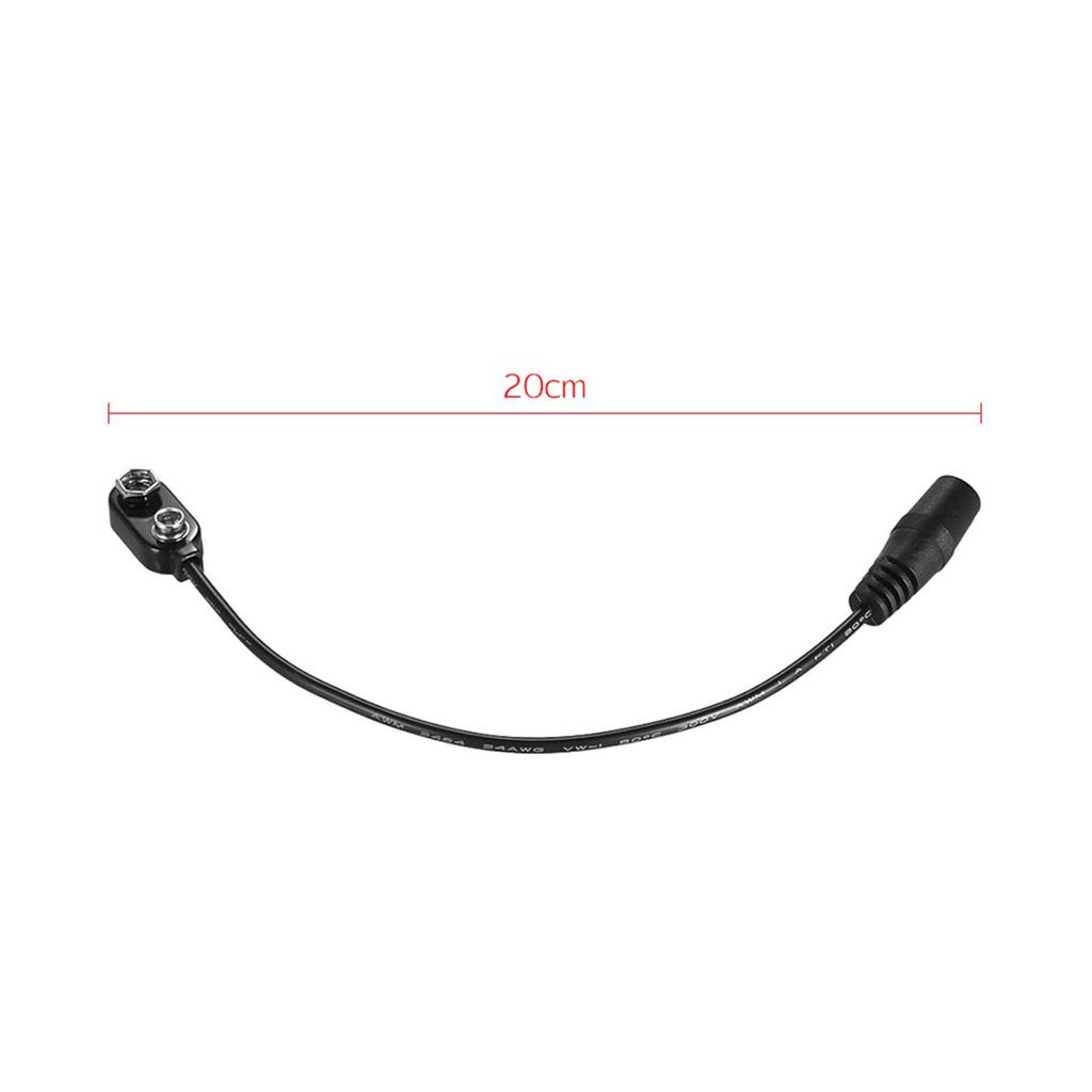 9V Battery Clip Converter Snap Connector 2.1mm * 5.5mm Female Plug for Guitar Effect One Spot Power Supply
